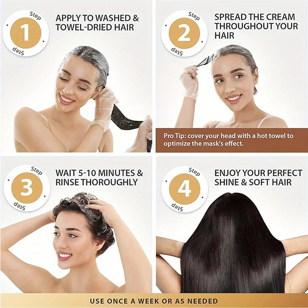 GZE Collagen Keratin Hair Mask | Deep Conditioning Treatment with Argan Oil, Coconut Oil & Shea Butter