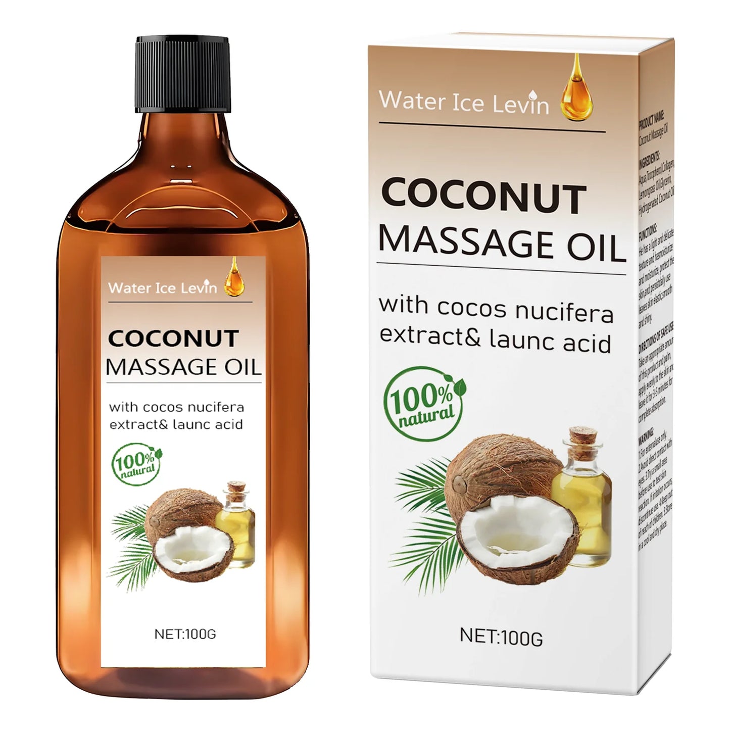 Coconut Massage Oil with Lemongrass | Lightweight Moisturizing Body Oil for Soft, Smooth Skin