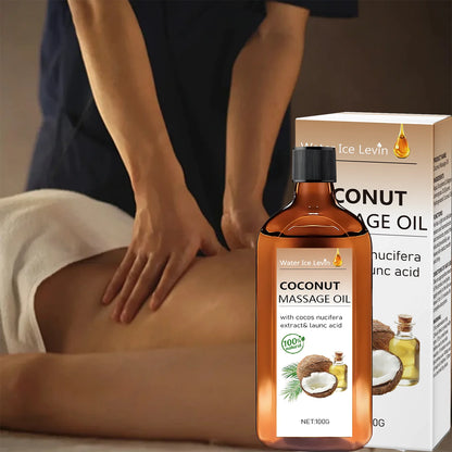 Coconut Massage Oil with Lemongrass | Lightweight Moisturizing Body Oil for Soft, Smooth Skin