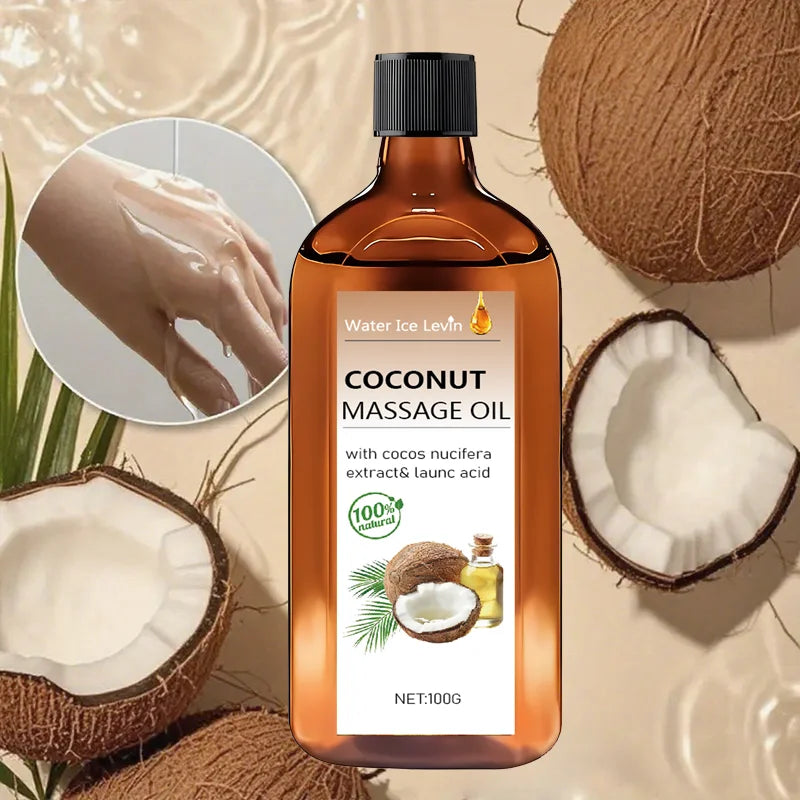 Coconut Massage Oil with Lemongrass | Lightweight Moisturizing Body Oil for Soft, Smooth Skin