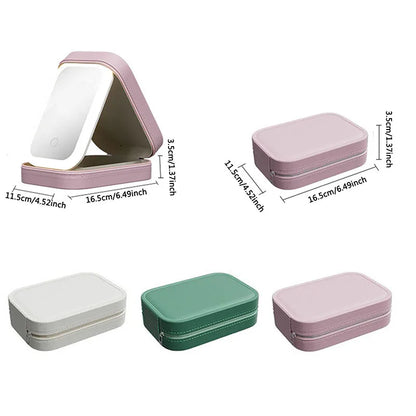 LED Makeup Bag with Mirror – Travel Cosmetic Organizer