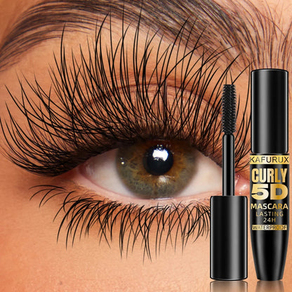 5D Waterproof Black Mascara – Lengthening & Volumizing Lash Fiber Formul