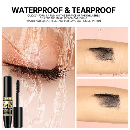 5D Waterproof Black Mascara – Lengthening & Volumizing Lash Fiber Formul