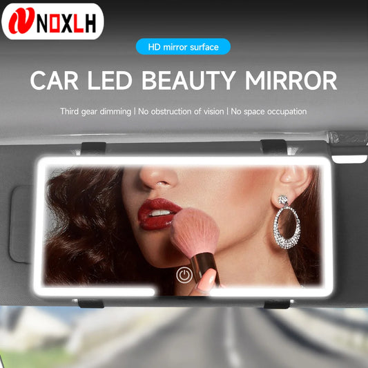 LED Car Makeup Mirror – USB Rechargeable HD Vanity Mirror