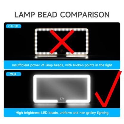 LED Car Makeup Mirror – USB Rechargeable HD Vanity Mirror