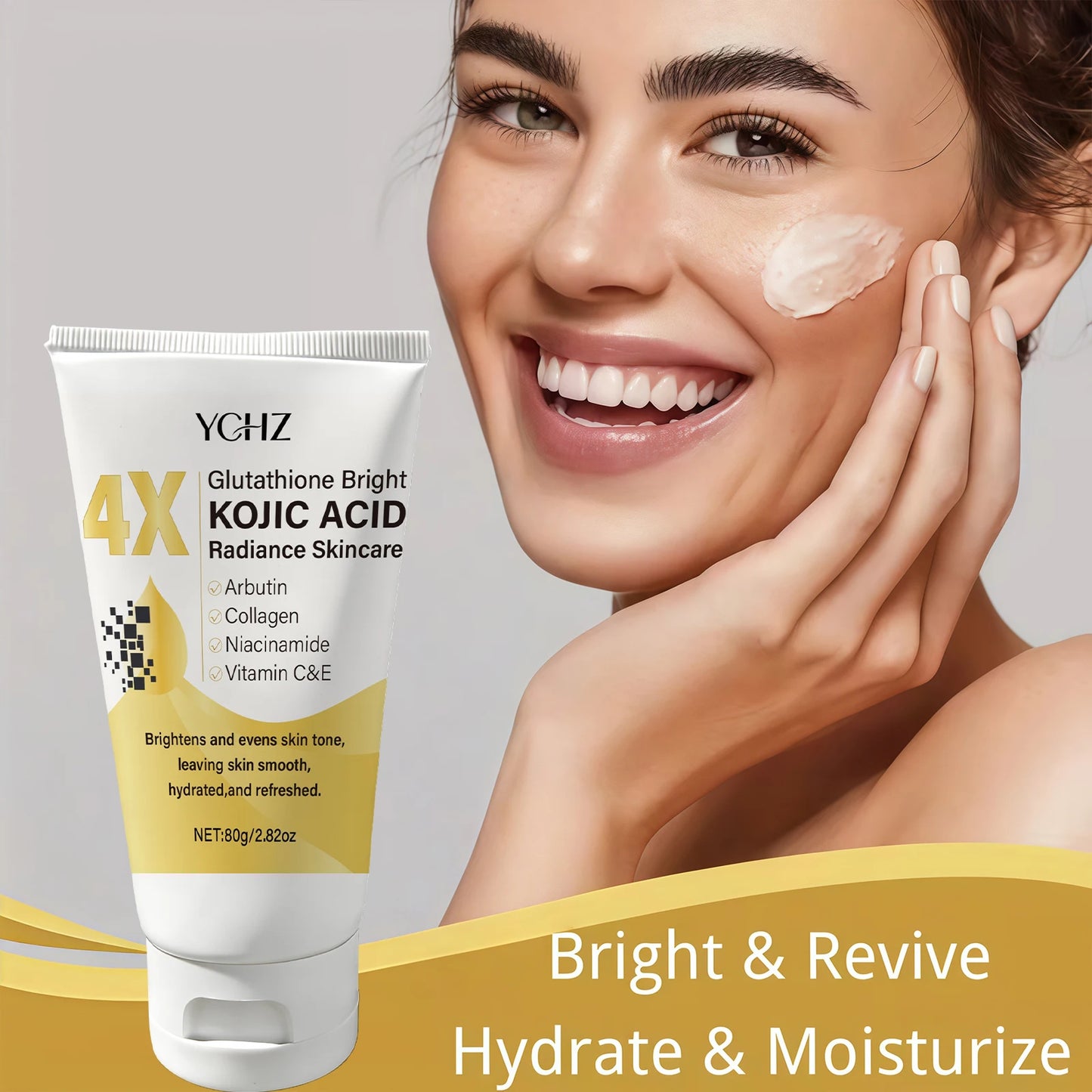 Kojic Acid Face Cream – Brightens Skin Tone, Helps Reduce Dark Spots & Hydrates | Lightweight Day & Night Moisturizer for Women & Men