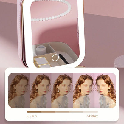 LED Makeup Bag with Mirror – Travel Cosmetic Organizer