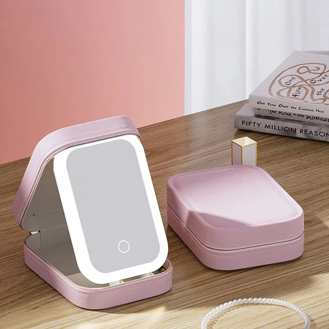 LED Makeup Bag with Mirror – Travel Cosmetic Organizer