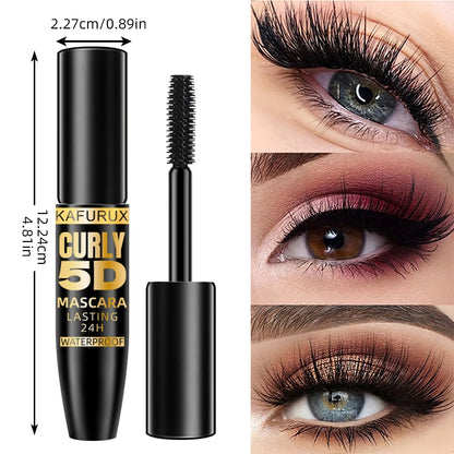 5D Waterproof Black Mascara – Lengthening & Volumizing Lash Fiber Formul