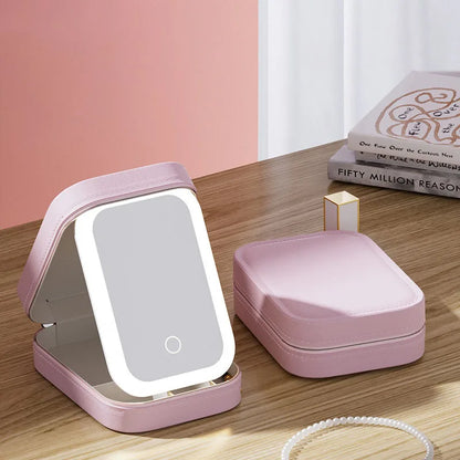 LED Makeup Bag with Mirror – Travel Cosmetic Organizer